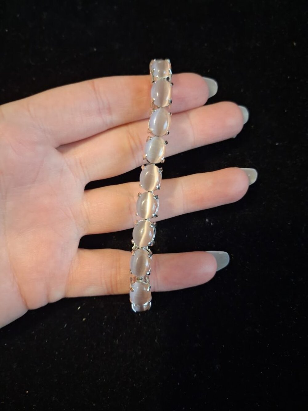 Avon 8 inch Light pink stoned bracelet